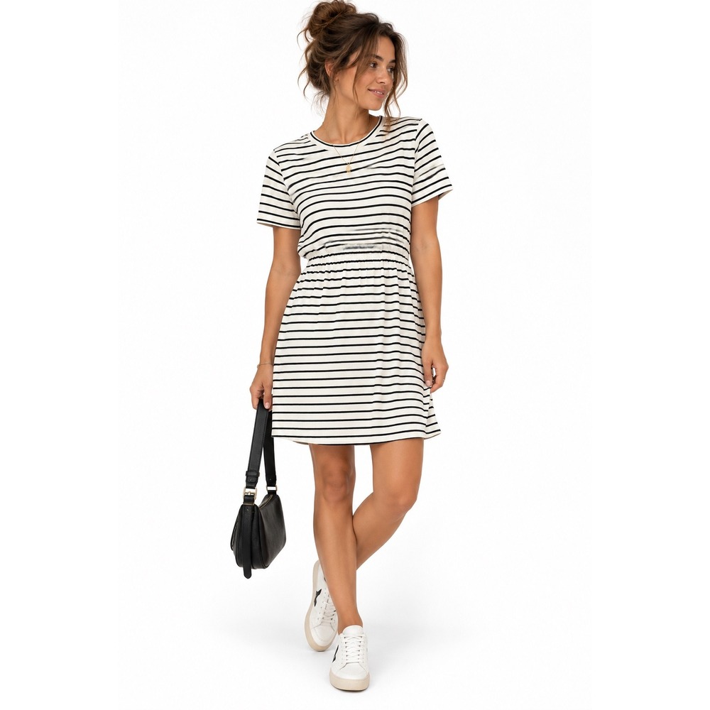 LOFT Striped Dress Women M Breton French Girl Parisian Coastal Preppy